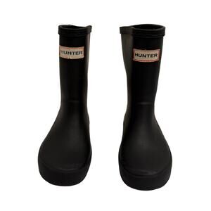 Kids Hunter First Classic Black Rubber Rain Boots Size Boys 9/Girls 10 Outdoor